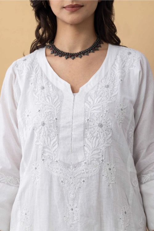 Phae Nigelle Kurta In Cotton Self Check