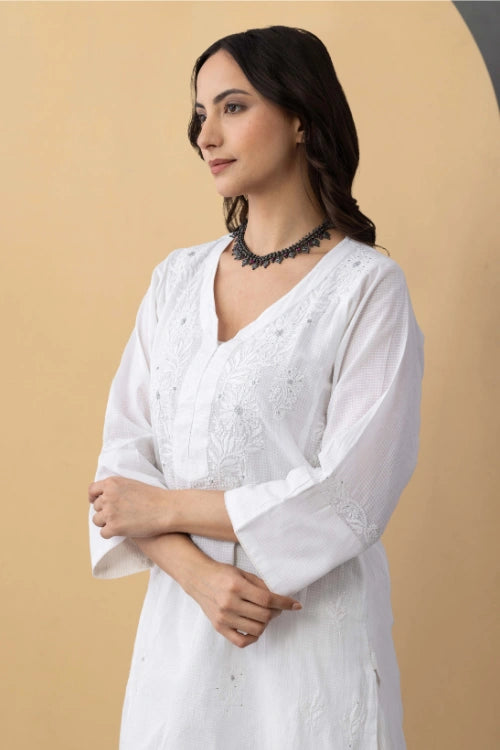 Phae Nigelle Kurta In Cotton Self Check