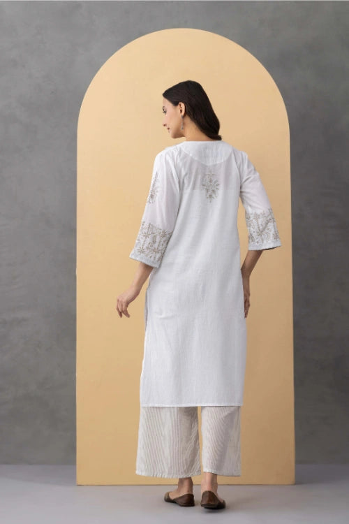 Phae Violet Kurta In White