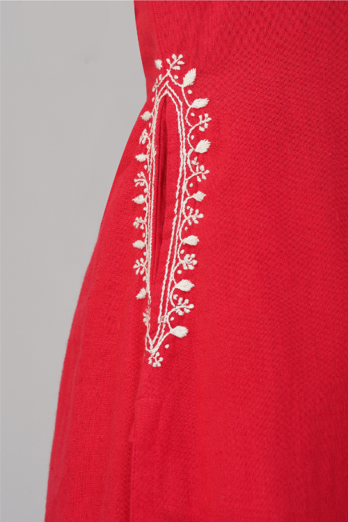 Phae Rhea Kurta In Cotton Linen Hand Chikankari