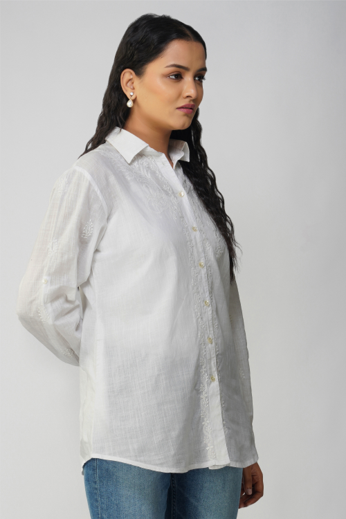 Phae Ella Long Shirt In Cotton Fabric