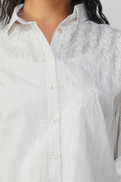 Phae Ella Long Shirt In Cotton Fabric