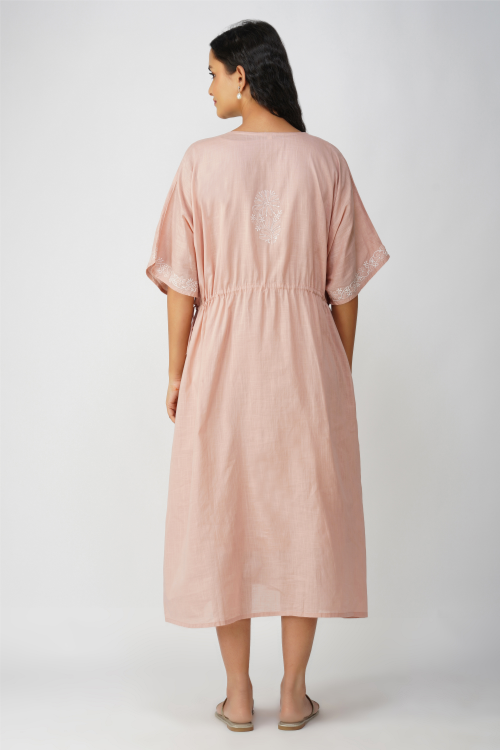 Phae Taru  Kaftan In Cotton With Hand Chikankri