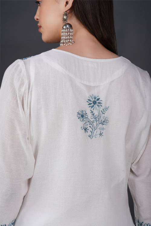 Phae Ahava White Cotton Crinkle Kurta