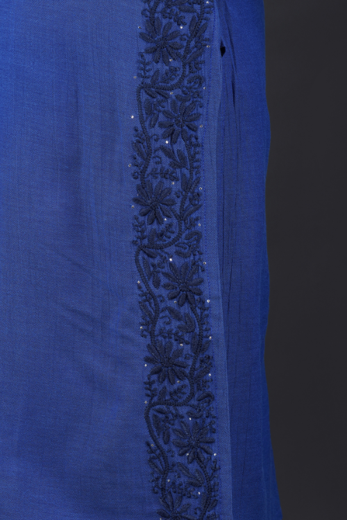 Phae Idit Cotton Crinkle Cobalt  Blue Kurta