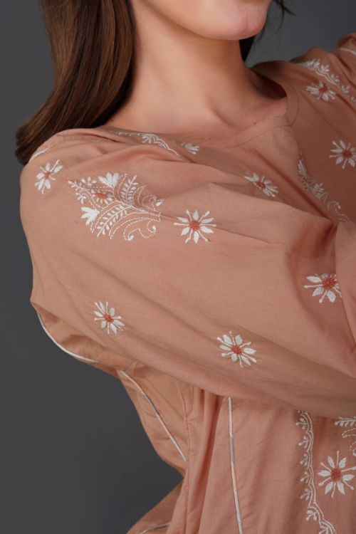 Phae Avani  Cotton Kurta With Hand Chikankari Embroidery