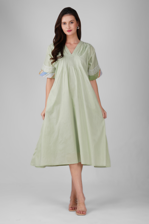 Phae Mira Kaftan Cotton With Hand Chikankari