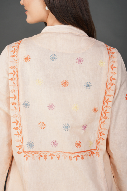 Phae Yusra Cotton Linen Kurta With Hand Chikankari