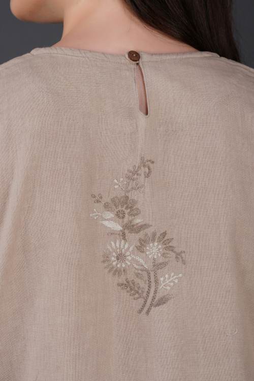 Phae Tamara Cotton Linen Beige Dress