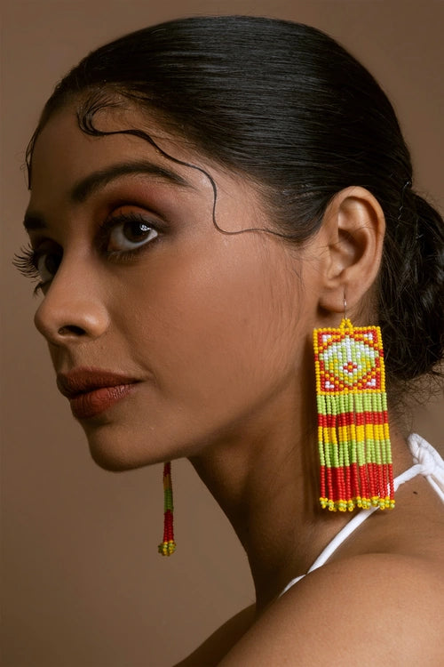 Melo Studio Phool Vali Hand Beaded Earrings