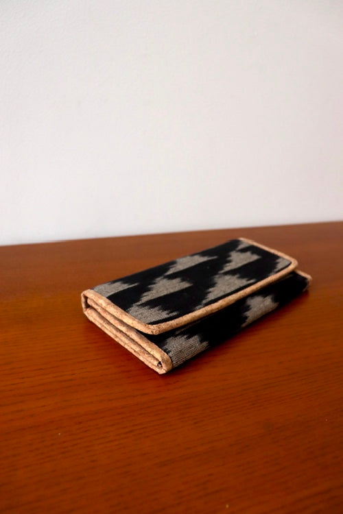 Kirgiti's Black Ikat And Vegan Leather Purse