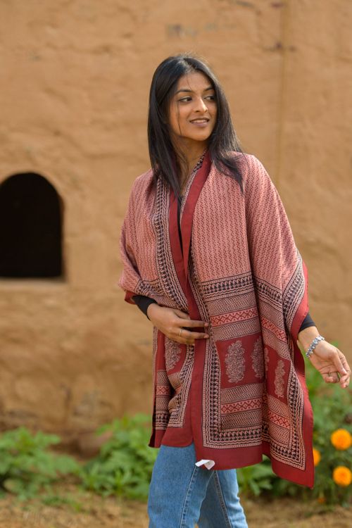Bagh Pattern Region TICH Pure Silk Bagh Printed Stole - Red Pattern – Okhaistore