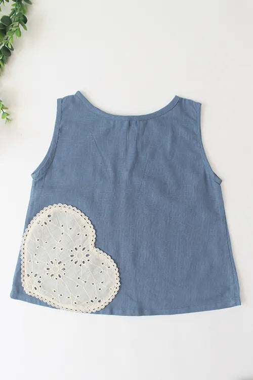 Ajoobaa Kid"Heart Applique" Co-Ord Set - Blue