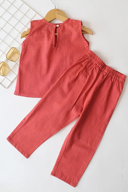 Ajoobaa "Heart Applique" Co-Ord Set - Red