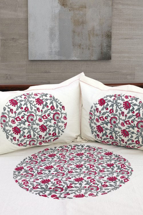 Textile Tales: Rustic Route'S Artisanal Block Print Bedspread Gray & Pink