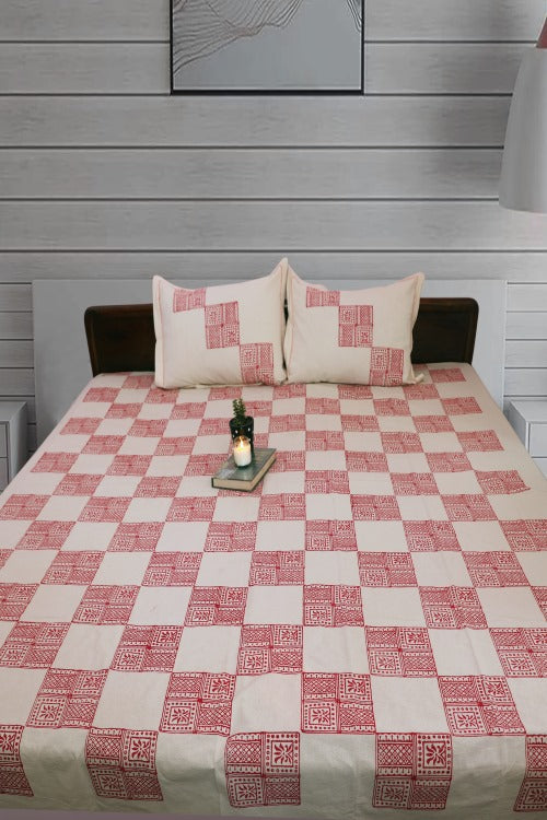 Craftsman'S Choice: Pure Cotton Bedspread From Rustic Route Red