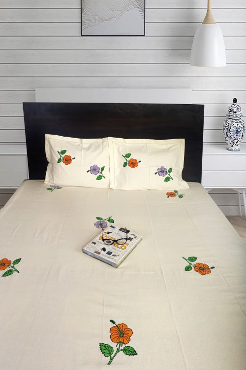 Bedspread: Pure Cotton Hand Block Printed Perfection From Rustic Route Peach & Mauve