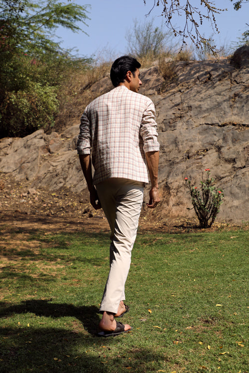 Rangsutra Arka Cotton Checked Short Kurta