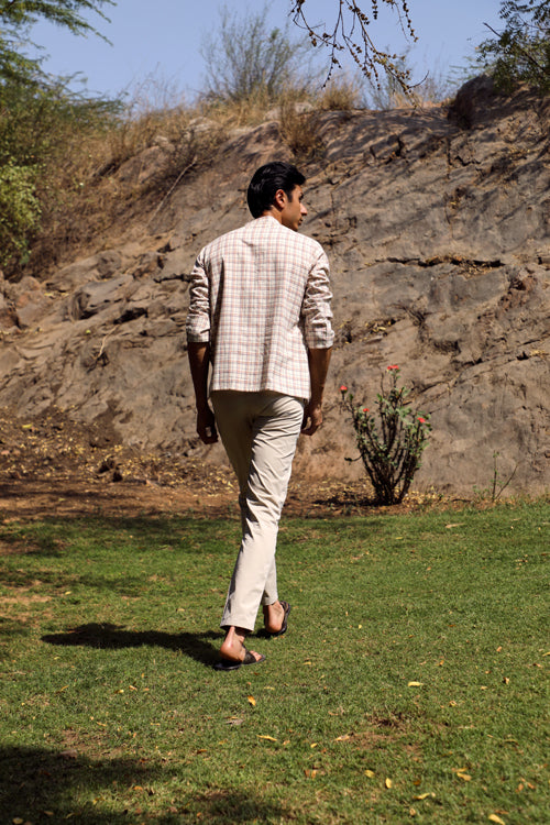 Rangsutra Arka Cotton Checked Short Kurta