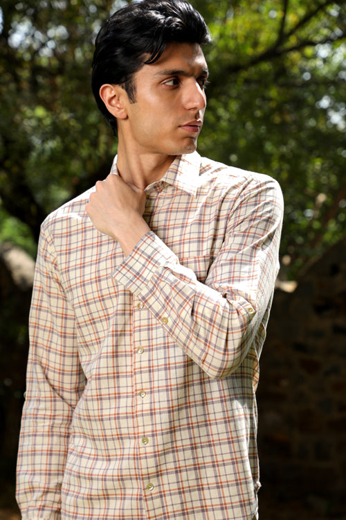 Rangsutra Arka Cotton Checked Full Sleeve Shirt
