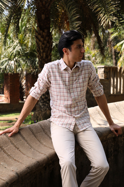 Rangsutra Arka Cotton Checked Full Sleeve Shirt