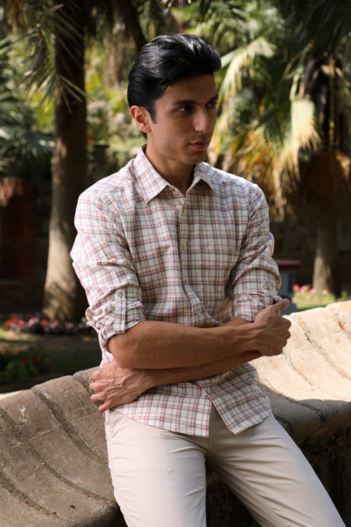 Rangsutra Arka Cotton Checked Full Sleeve Shirt