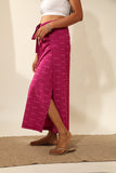 Bandhani Wraparound Pants In Magenta Pink