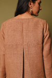 Rangsutra Pink Handwoven Round Neck Woolen Jacket