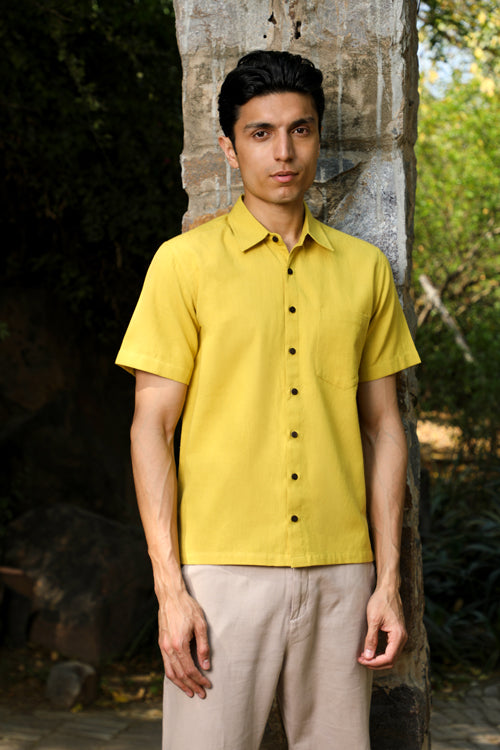Rangsutra Musafir Mustard Half Sleeve Shirt