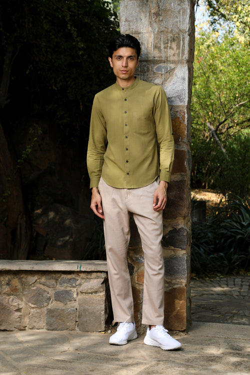 Rangsutra Musafir Olive Full Sleeve Shirt