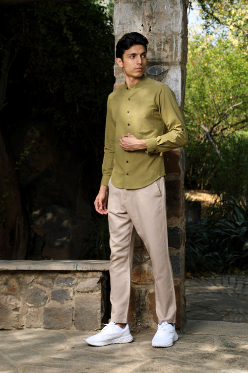 Rangsutra Musafir Olive Full Sleeve Shirt