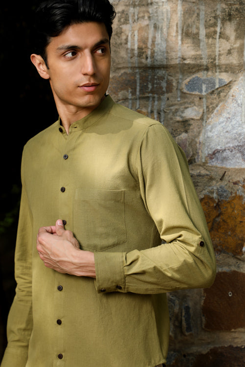 Rangsutra Musafir Olive Full Sleeve Shirt
