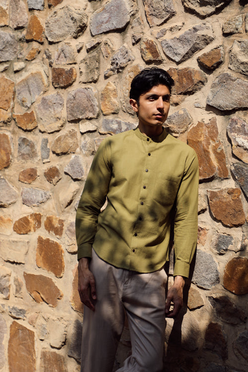 Rangsutra Musafir Olive Full Sleeve Shirt