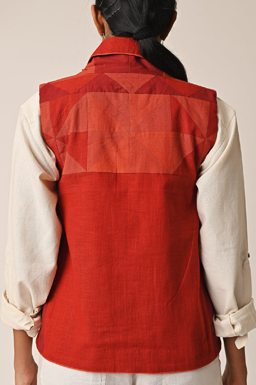 Rishta Sleeveless Red Ralli Jacket