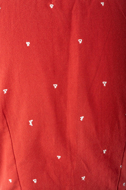 Rangsutra Shifrah Soof Embroidered Red 3-Quarter Sleeve Blouse