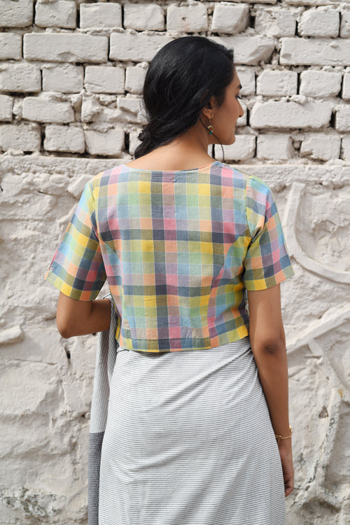 Rangsutra Rekha Multicolor Checkedred Blouse