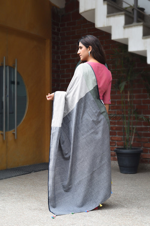 Rangsutra Rekha Celadon Green Saree