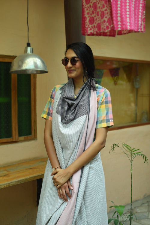 Rangsutra Blush Pink - Bare Pink - Beige Pink Rekha Saree