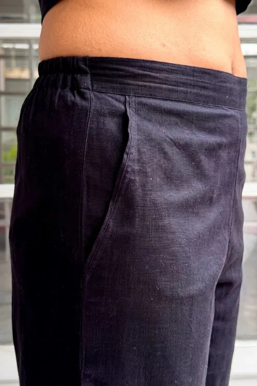 Rangsutra Bagh Cotton Black Hand Embroidered Bottom