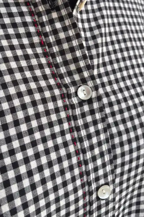 Rangsutra Dhwani Black Checked Handloom Cotton Shirt