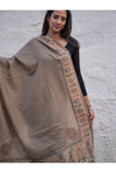 Regal Statement. Exclusive Soft Jamavar Design Kashmiri Shawl - Elegant Beige