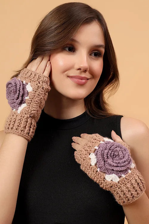 Ajoobaa "Rose" Fingerless Crochet Gloves