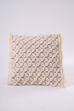 Cut Sew Curry 'Beach House' Macrame Cotton Off-White Cushion Cover