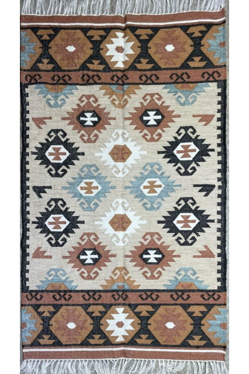 Handwoven icon kilim rug