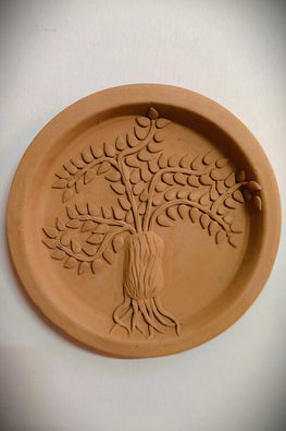 Terracotta Relief Work "Tree Of Life" Wall Plate