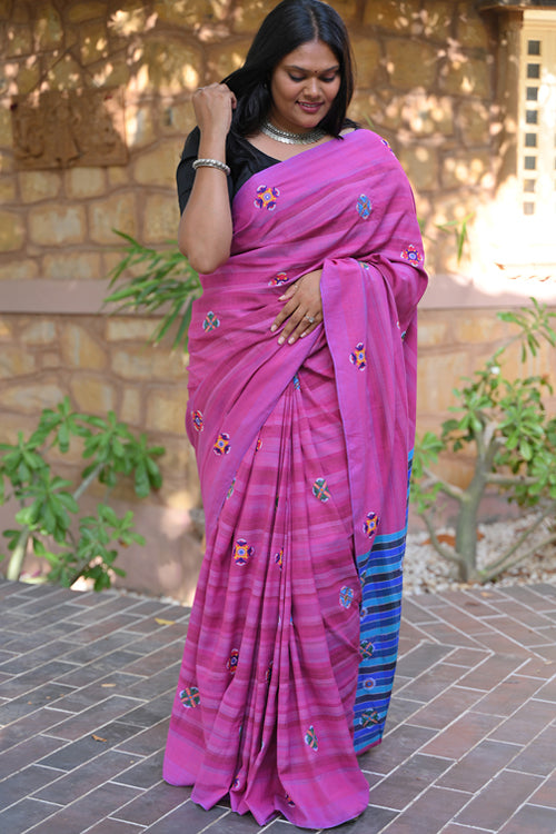 Pakko Hand Embroidered Saree With Blouse Piece