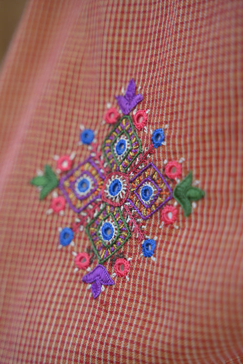 Hand Embroidered Cotton Saree