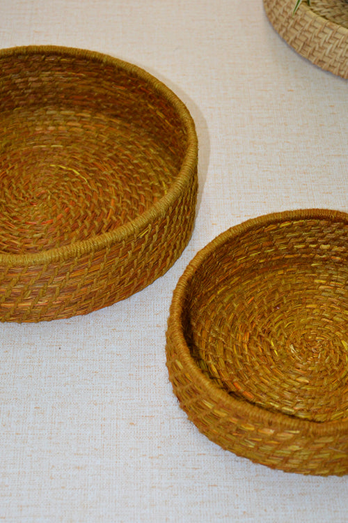 Dharini Sabai & Jute Baskets Mustard (Set Of 2)