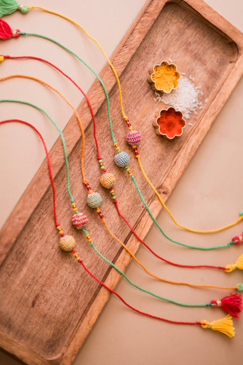 Samoolam Multicolour Lined Suraj Rakhi (Set Of 6)