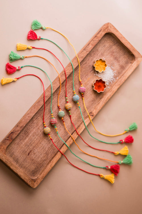 Samoolam Multicolour Lined Suraj Rakhi (Set Of 6)